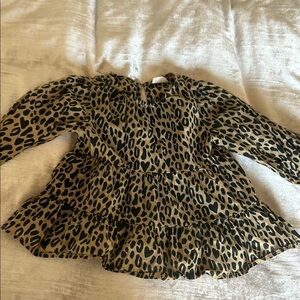 Girls Crewcuts Leopard Ruffle Dress Size 4-5